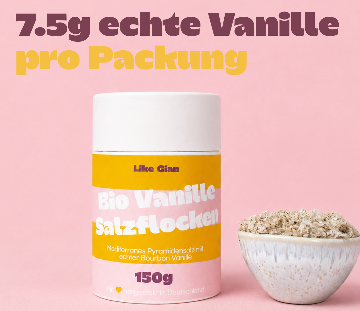Bio Vanillesalz Flocken mit 5% Vanille